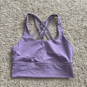 Women's Purple Strappy Sports Bra